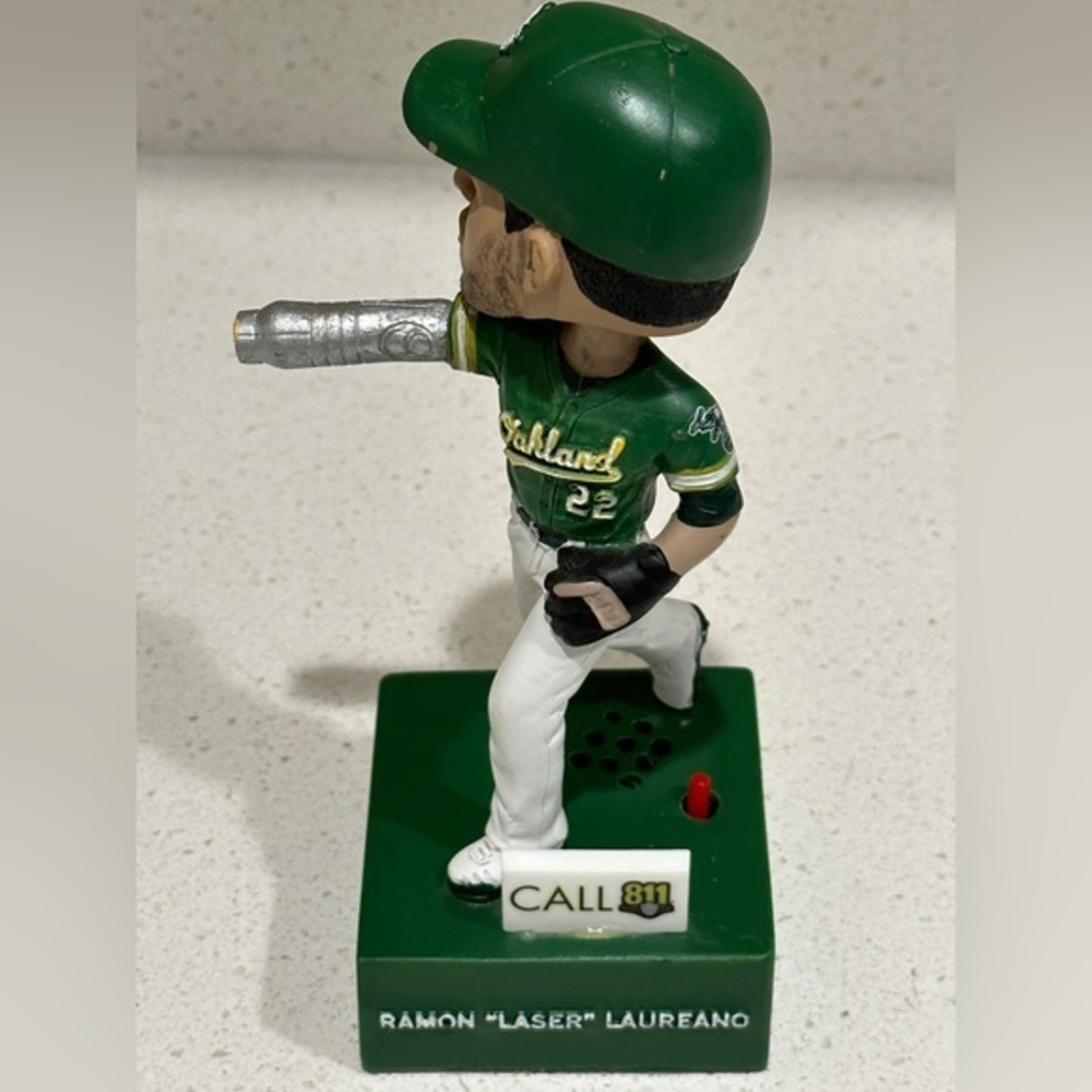 Ramon‎ Laureano Laser Bobblehead w/ Sound Oakland Athletics A's